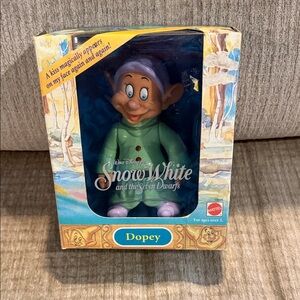 Disney Dopey Action Figure - Green Outfit and Purple Hat